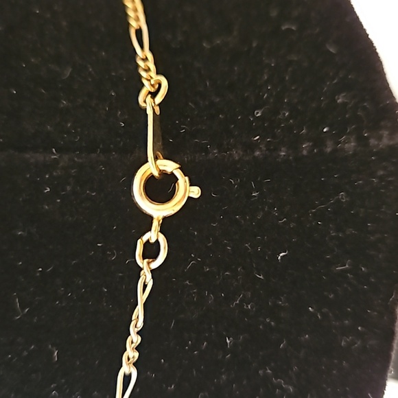 Filagree Goldtone Pendant w/ Faux Pearl & Enamel on 16"L Goldtone Necklace - Picture 5 of 7